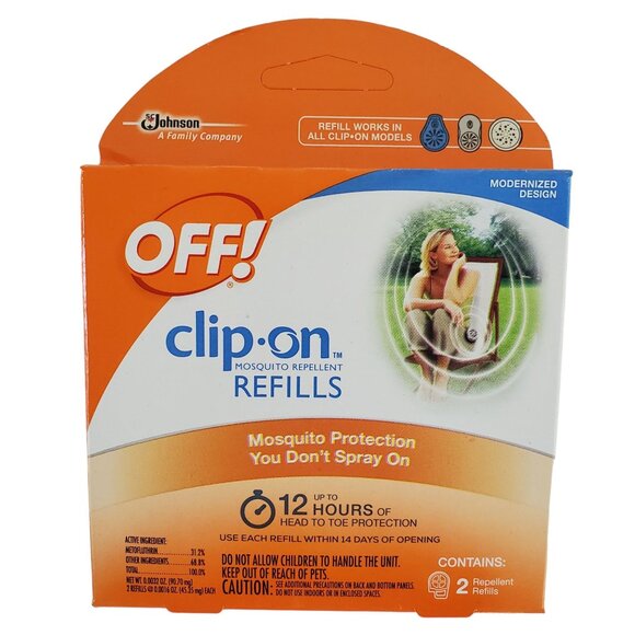 OFF! Clip-On Mosquito Repellent 2pk Refills - Keeps Mosquitoes Away 12 Hours - Picture 1 of 2
